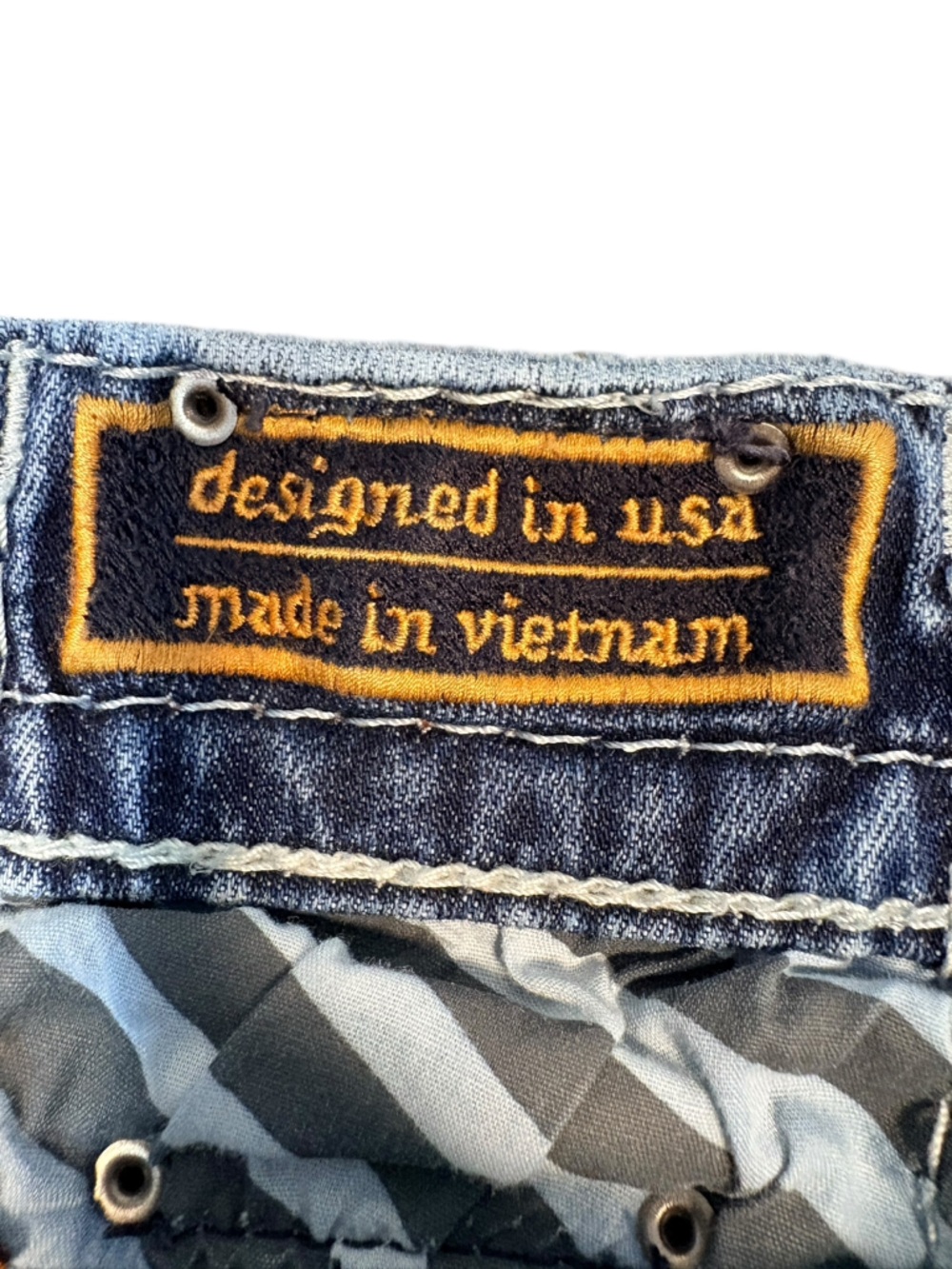 Rock Revival Jeans Sz36 Bootcut Distressed Fleur De Lis Embroidered Thick Stitch - Picture 9 of 16